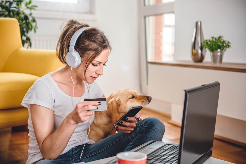 woman-making-an-online-purchase-for-her-dog