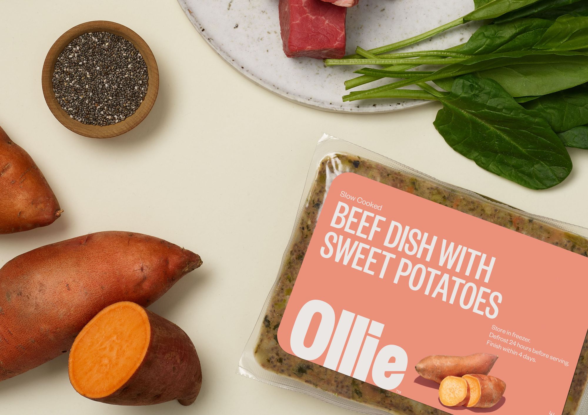 Ollie Recipe Spotlight Beef Dish With Sweet Potatoes Ollie Blog Fresh Beef Pack With Ingredients